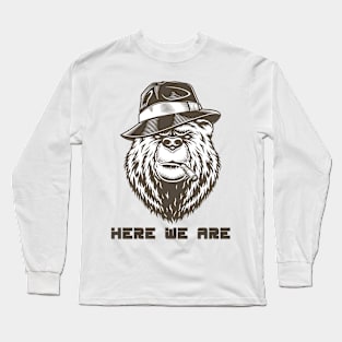 Vintage Here We Are Bear Perfect Happy Gifts Long Sleeve T-Shirt